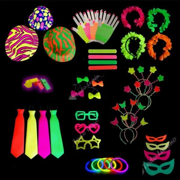 Combo cotillon SUPER fluo para 80-120 personas Economico - Imagen 2